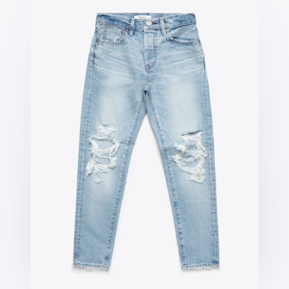 Moussy Vintage Distressed Holes Button Fly Denim Jeans